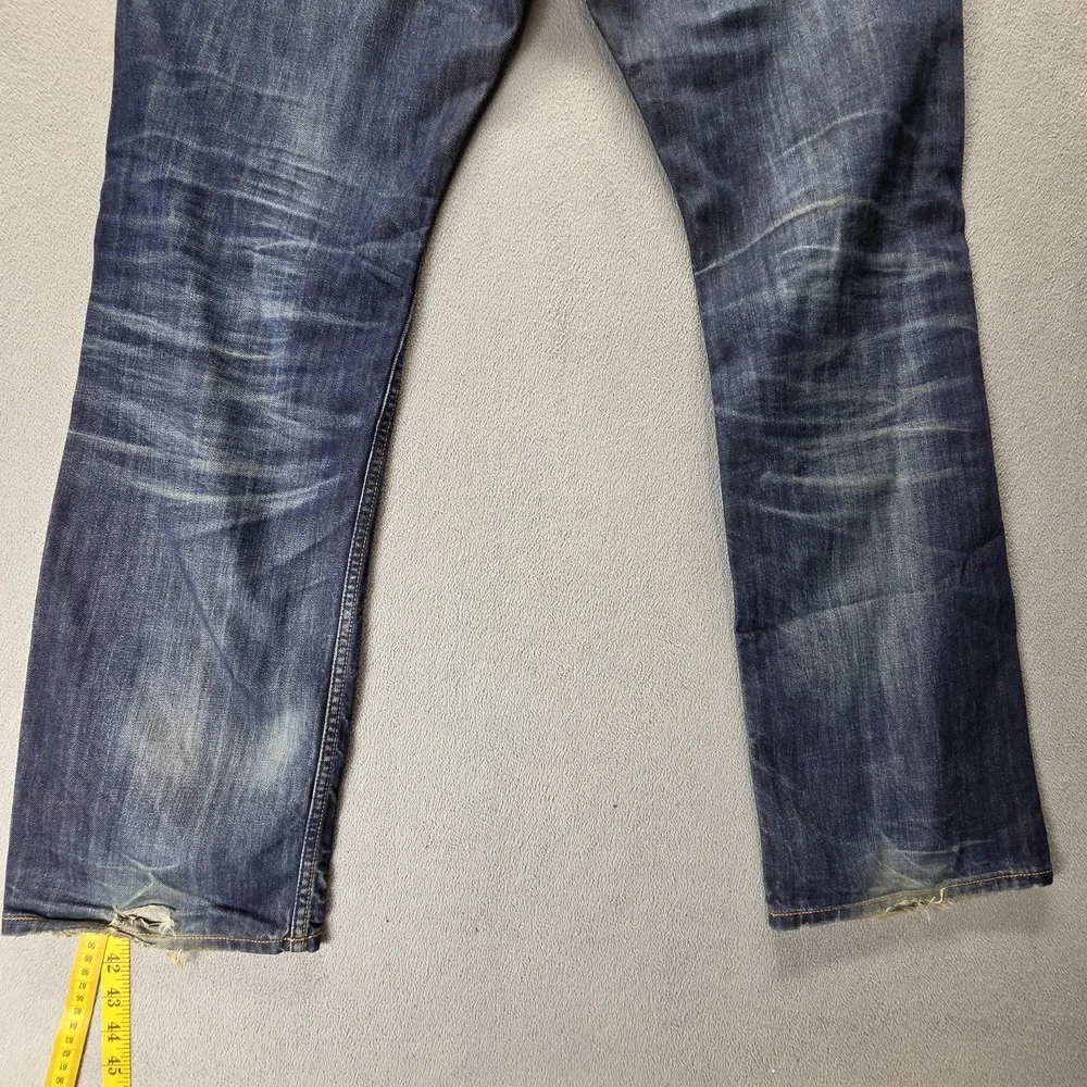 Diesel Jeans Mens 32x32 Blue Larkee Regular Straight Distressed Button Fly 0806W